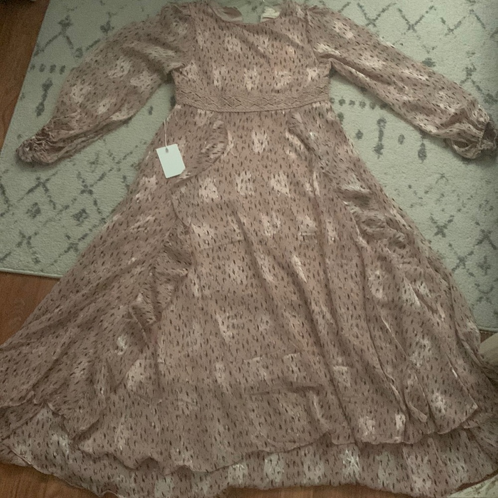 Dusty rose dress, size 14 in girls